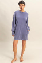 Dusty Indigo Long Sleeve Oversized Sweatshirt Dress