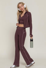 Maroon 3pc Active Wear Jacket, Cami Bra Top and Workout Pants