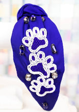 Royal Blue Paw Print Rhinestone Headband