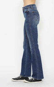 Judy Blue Dark Blue Short HW Tummy Control Boot Cut Jeans