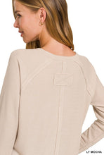 Lt Mocha Baby Waffle Long Sleeve Top