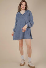 Denim Mineral Washed Oversized A-Line Mini Dress