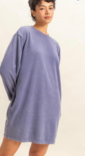Dusty Indigo Long Sleeve Oversized Sweatshirt Dress