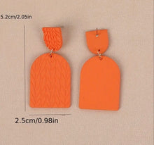 Orange Geometric Acrylic Dangle Earrings