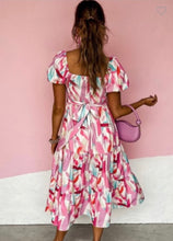 Pink Watercolor Smocked Tier Ruffle Dress