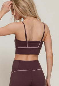 Maroon 3pc Active Wear Jacket, Cami Bra Top and Workout Pants