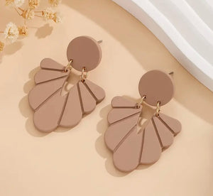 Beige Acrylic Dangle Earrings