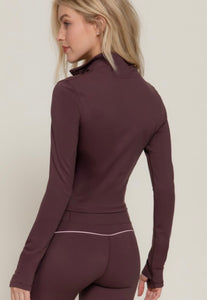 Maroon 3pc Active Wear Jacket, Cami Bra Top and Workout Pants