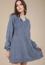 Denim Mineral Washed Oversized A-Line Mini Dress