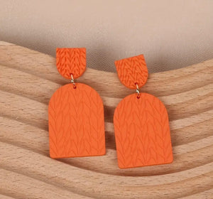 Orange Geometric Acrylic Dangle Earrings