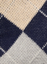 Navy Argyle Knit Sweater Top and Matching Skirt