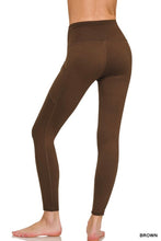 Brown Brushed Microfiber Full Length Leggings