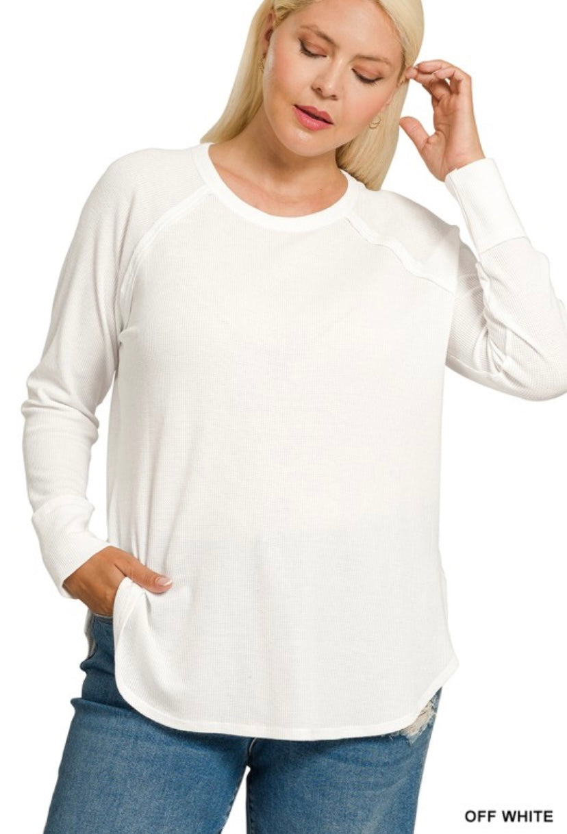 Off-White Plus Baby Waffle Long Sleeve Top