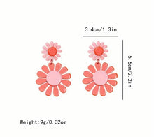 Orange Flower Dangle Acrylic Earrings