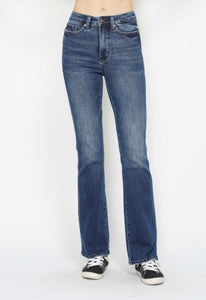 Judy Blue Dark Blue Short HW Tummy Control Boot Cut Jeans