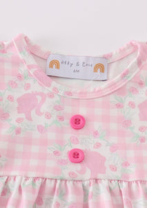 Pink Infant Girls Barbie Print Bubble Romper