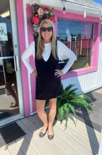 Black V-Neck Sleeveless Knit Mini Dress