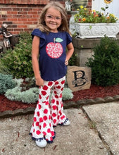 Navy "Back to School" Top and Matching Apple Bell Bottom Pants