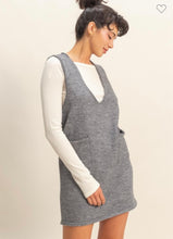 Black V-Neck Sleeveless Knit Mini Dress