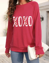 Red Valentine's Day "XOXO" Heart Pullover Sweatshirt