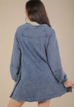 Denim Mineral Washed Oversized A-Line Mini Dress