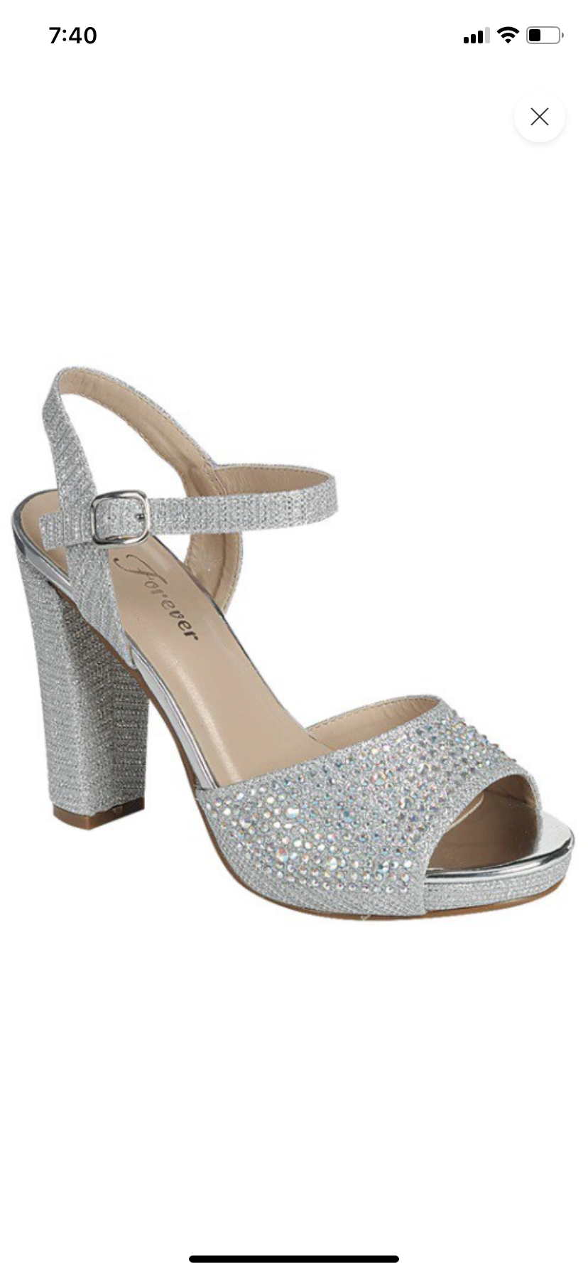 Silver Peep Toe Sequined High Heel Dress Shoe Sandals