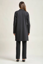 Black Double Knit Ponte Chic Midi Jacket