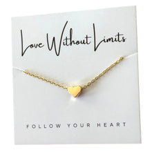 Dainty Gold Heart Pendant Necklace on Stainless Gold Chain
