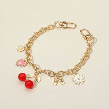 Cherry Heart Flower Bow Charm Station Chain Bag Charm