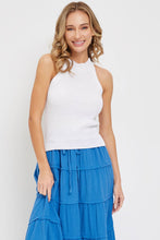 Ivory Casual Sleeveless Halter Sweater Knit Top