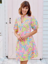 Pink Catalina Vine Time Puff Sleeve A-Line Dress