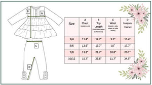 Girls Rust Button 3 Tiered Fall Ruffle Legging Set