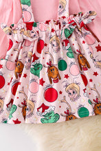 Pink Cindy Lou and Grinch Christmas suspender skirt set.