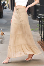 Pink Stone Smocked Tiered Maxi Skirt