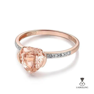 Copper Pink Crystal Zircon Ring