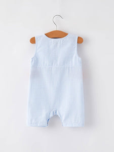 4th of July Boys' Smocking Star Embroidered Romper