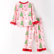 Pink 2pc Christmas Santa Lounge Wear Pajamas