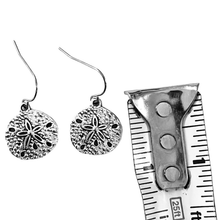 Silver Sand Dollar Dangle Earrings on "Life's a Beach" Card