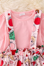 Pink Cindy Lou and Grinch Christmas suspender skirt set.