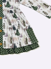 Emerald Green Woodland Girls Dress