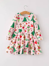 Pink Winter Christmas Dr. Suess Print Girls Dress