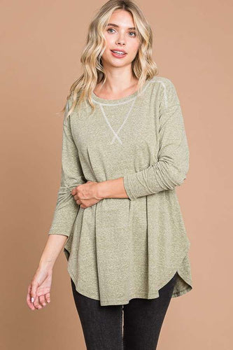 True Moss Hi Lo Hemline Tunic Top