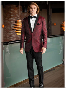 Mark of Distinction Apple Red Paisley Aries Tuxedo Style# 122