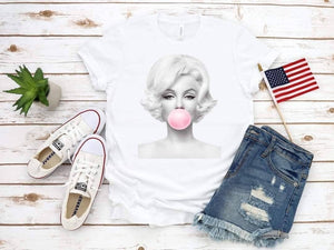 White Marilyn Monroe Bubble Gum Tee
