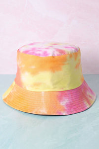 Orange Tie-Dye Print Bucket Safari Cotton Hat
