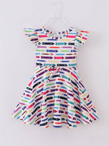 White Back to School Pencil Girl Dress