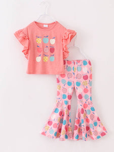 Pink Apple Bell Bottoms Pant Set