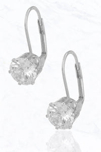 Silver CZ Wedding Hoop Earrings