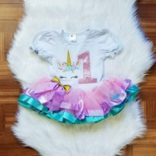 Pink Unicorn 1st and 2nd Birthday Tutu Dress