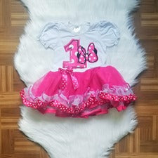 Pink Minnie Mouse 1st Birthday Tutu Dress